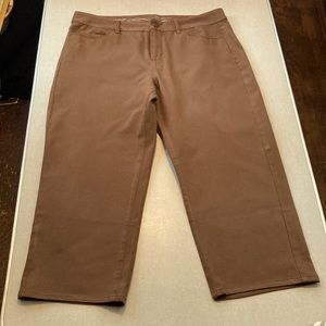 Coldwater Creek, Woman’s size 10, Brown Cropped Leg, Natural Fit. Machine Wash.